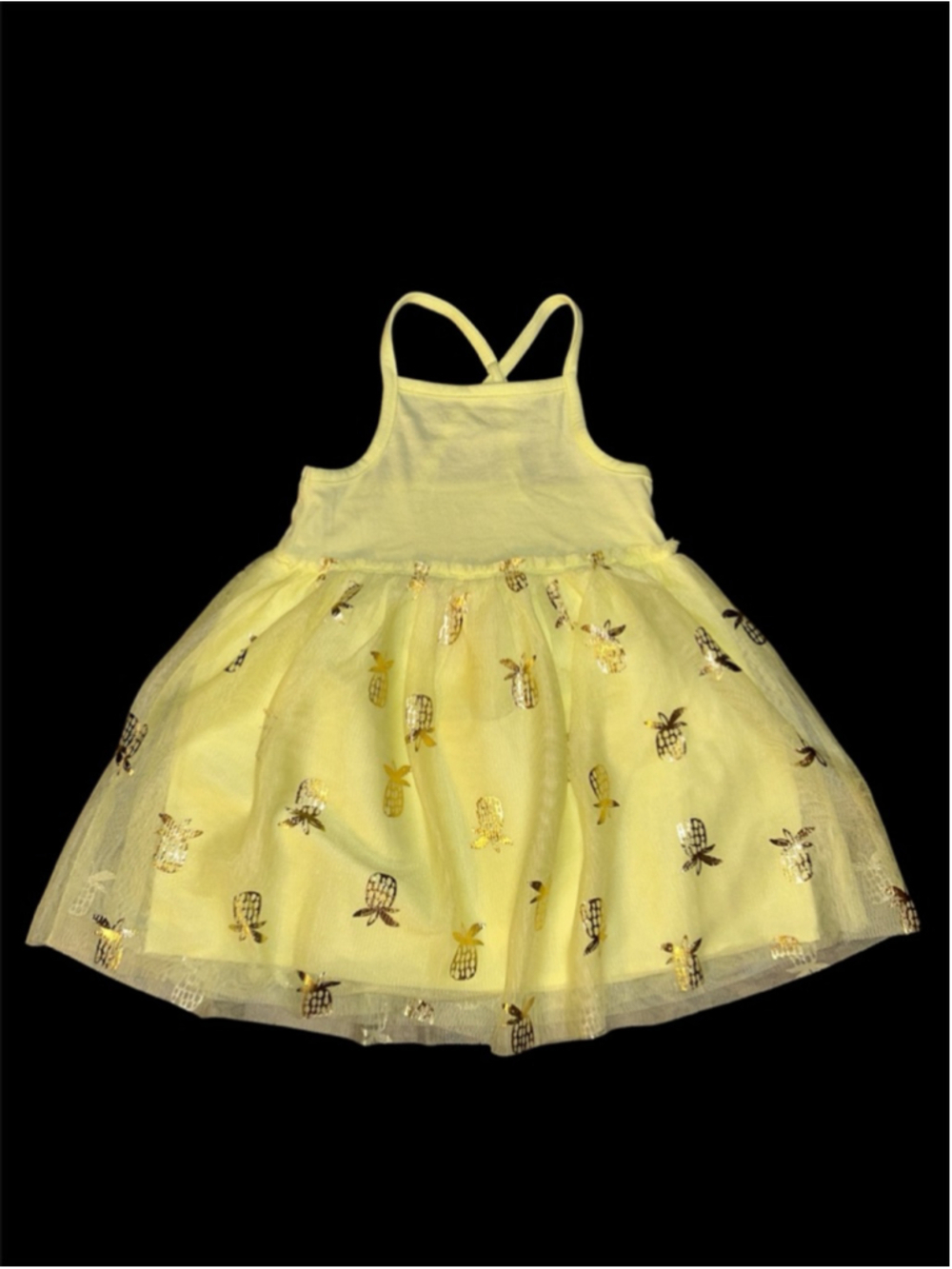 Baby Cat & Jack Casual Dress 12 Months Yellow Gold Pineapple‎